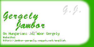 gergely jambor business card